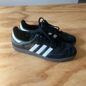 Black Leather and Suede Adidas Samba Sneakers